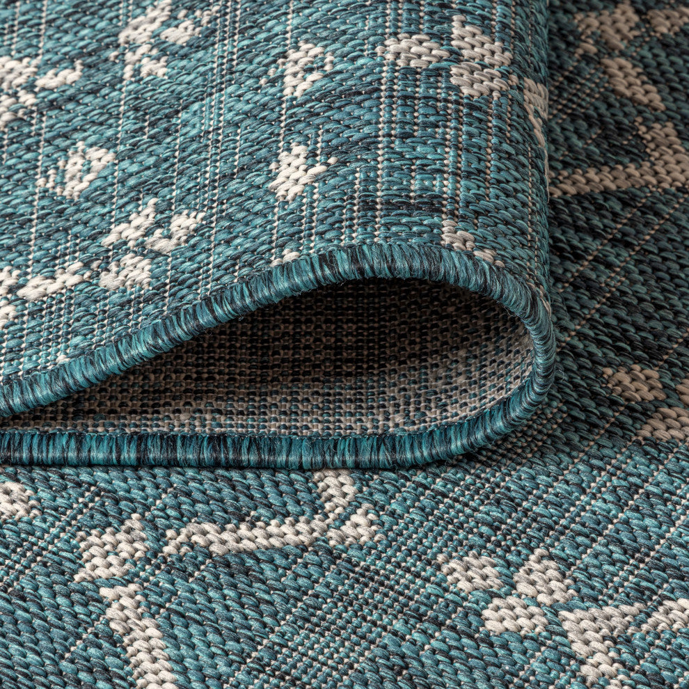 Ourika Moroccan Geometric Textured Weave Indoor/Outdoor Area Rug