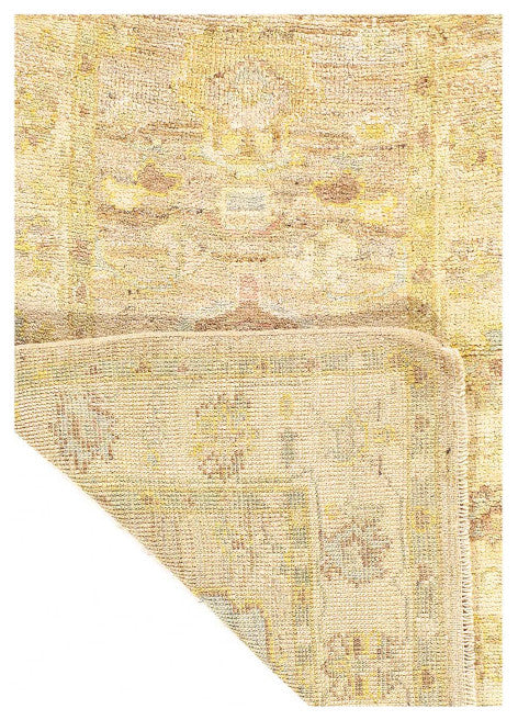 Ivory Color Fine Hand Knotted Oushak Rug 2'11"x4'8"