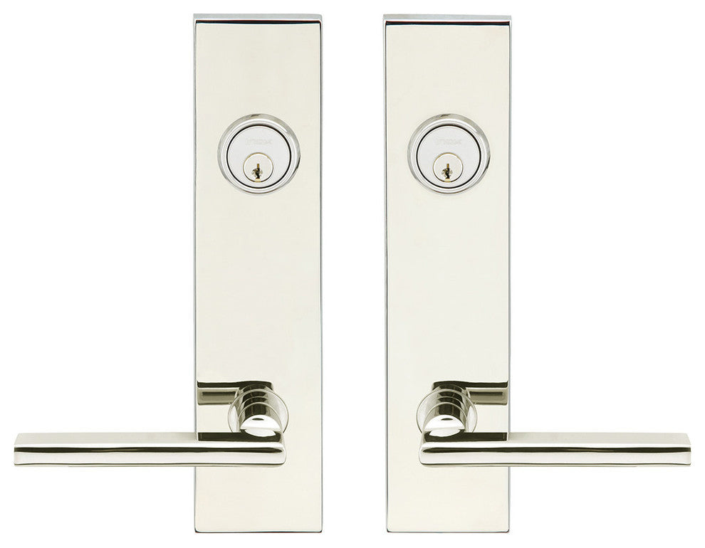 Sunrise Lever, Tubular Entry, Double Cylinder, Polished Stainless Steel
