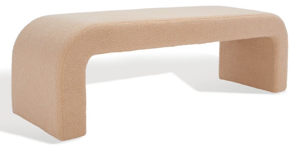 Safavieh Couture Caralynn Boucle Bench, Tan