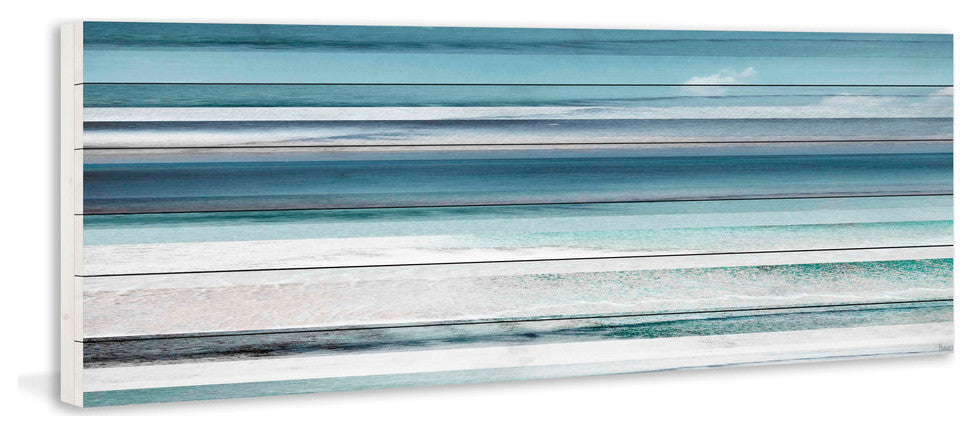 "Kuremaa" Print on White Wood, 60"x20"