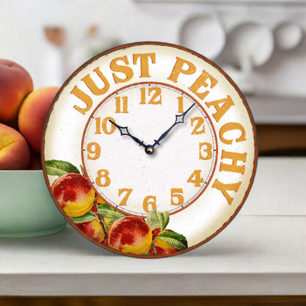 Vintage-Style Casual Kitchen Peach Clock