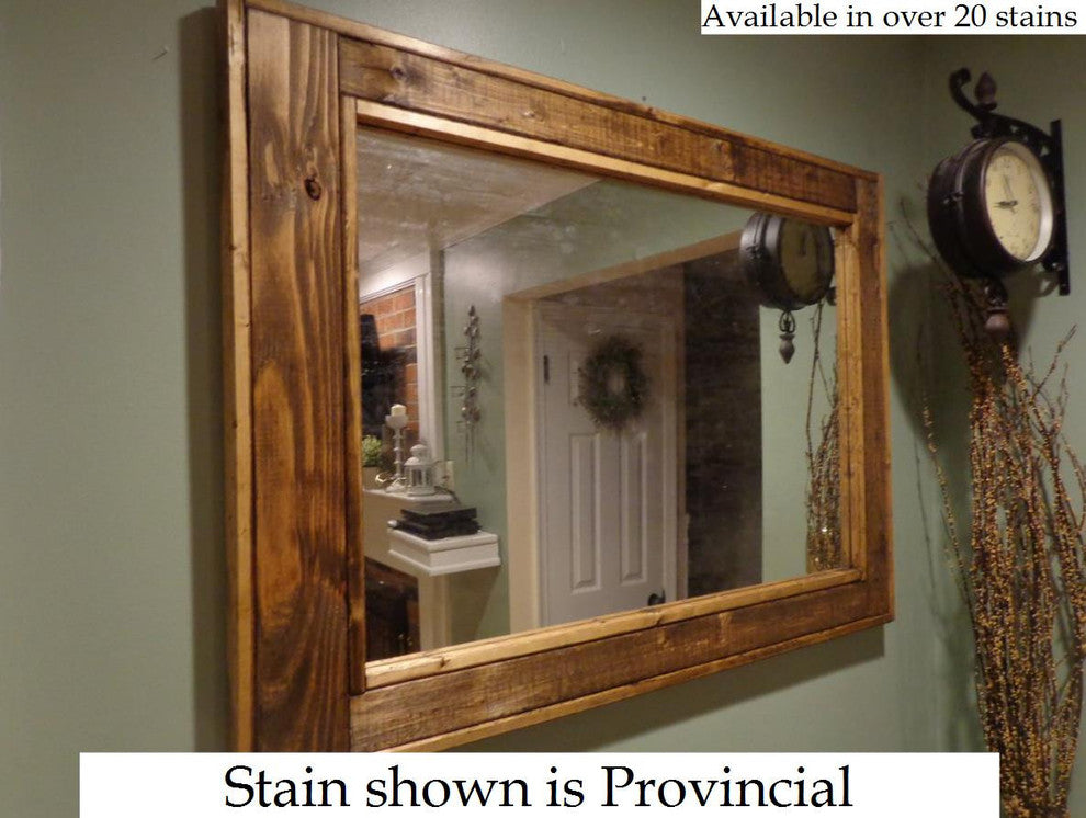 Herringbone Stained Vanity Mirror, Unfinished, 24"x30", Vertical