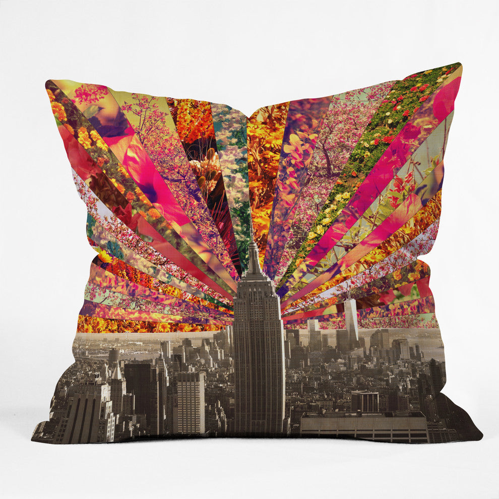 Bianca Green Blooming NY Outdoor Throw Pillow, 26x26x7