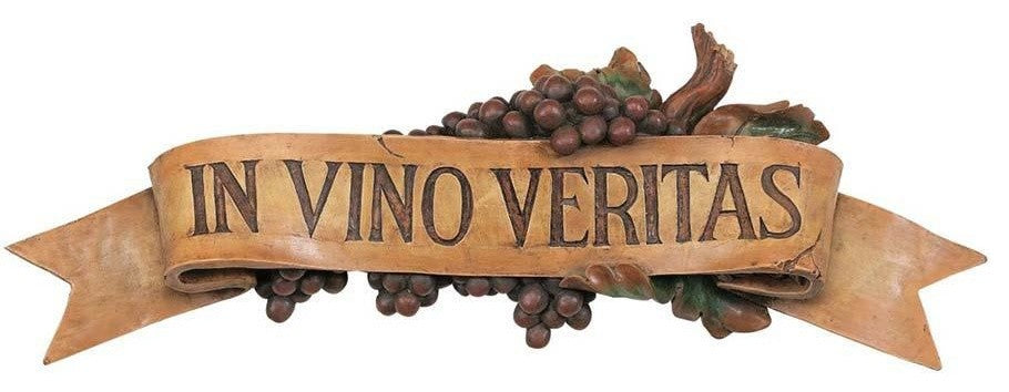 Italian Vino Veritas (in Wine There is Truth) Kitchen Grapes Wall Sculpture