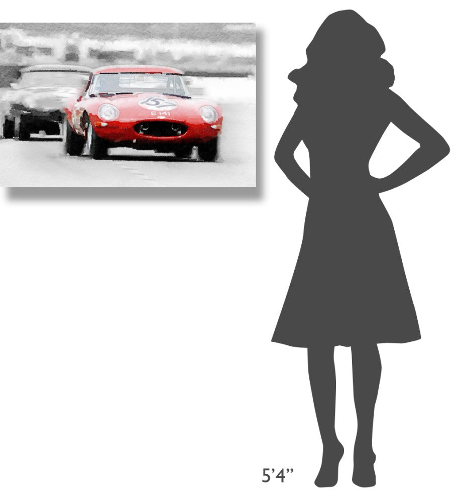 "Jaguar E-Type Racing Watercolor" Fine Art Print