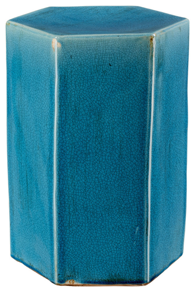 Porto Ceramic Indoor/Outdoor Side Table, Azure, Small