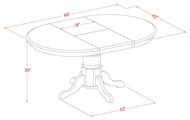 East West Furniture Avon 5-piece Wood Table and Dining Chair Set in Saddle Brown