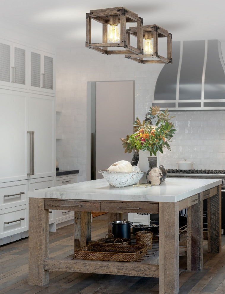 Magnolia Iron LED Flush Mount, Brown, 8"