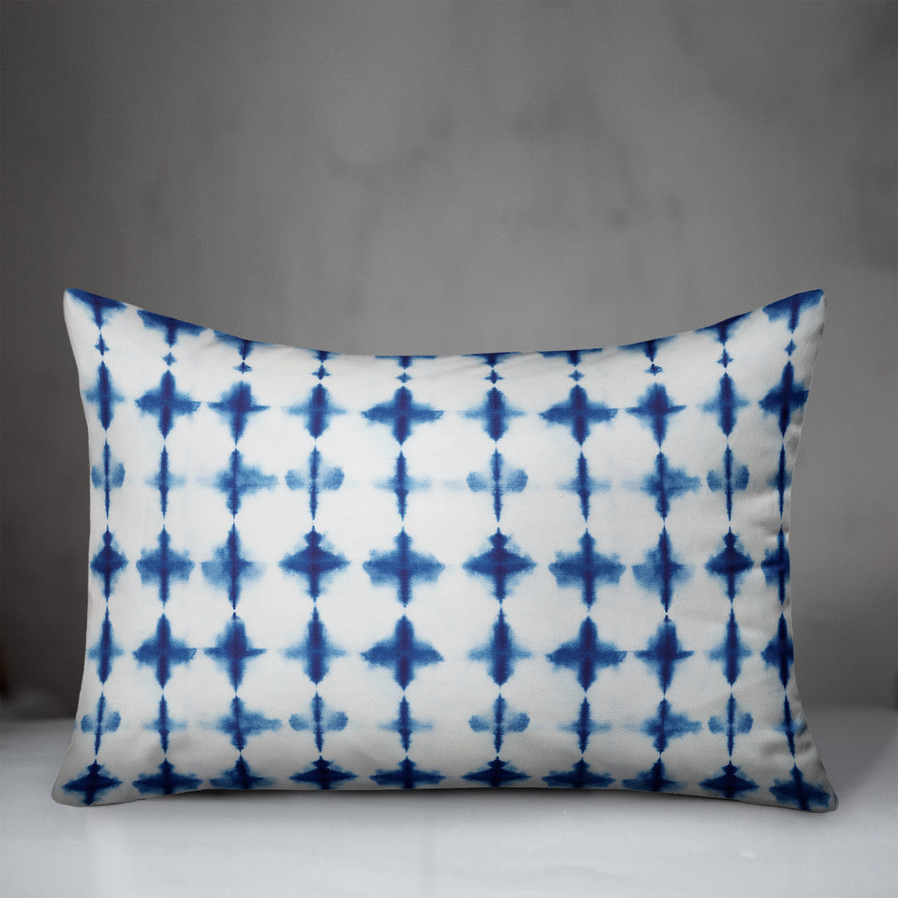 Watercolor Shibori Print 14x20 Lumbar Pillow
