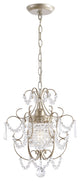 Ivy Glam 1-Light Brushed Champagne Silver Mini Crystal Chandelier