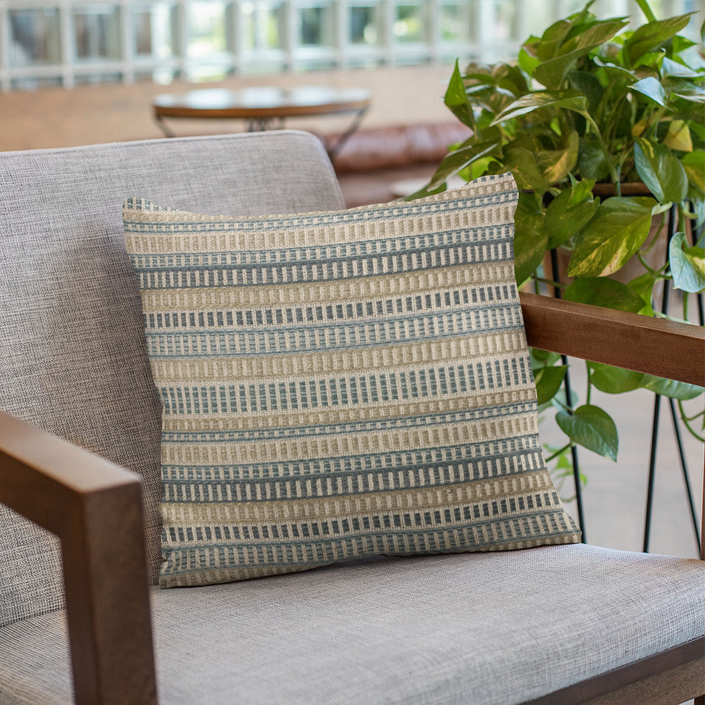 Plutus Blue Strings Stripe Luxury Throw Pillow, 26"x26"