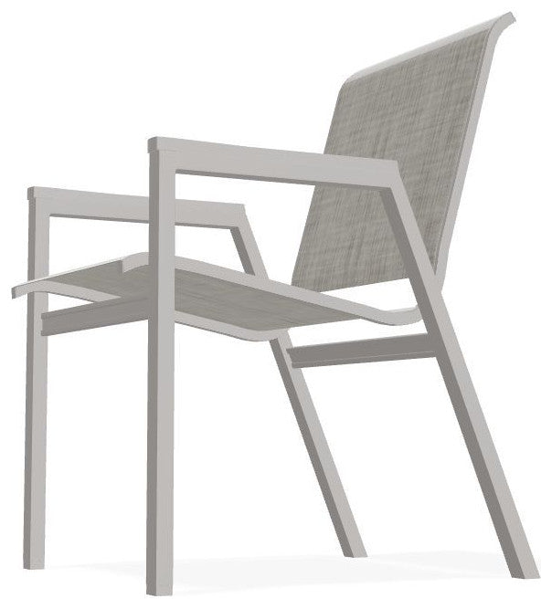 Bazza Sling Stackable Outdoor Dining Chair, Smoke/Warm Gray