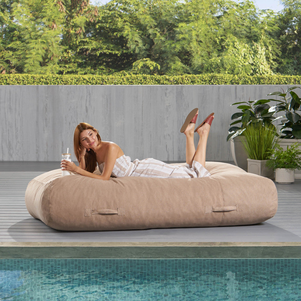 Vivien Outdoor Water Resistant 6'x3' Lounger Bean Bag, Tuscany