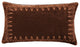 Stella Faux Silk Velvet Embroidered Lumbar Pillow, 14"x24", Copper Brown
