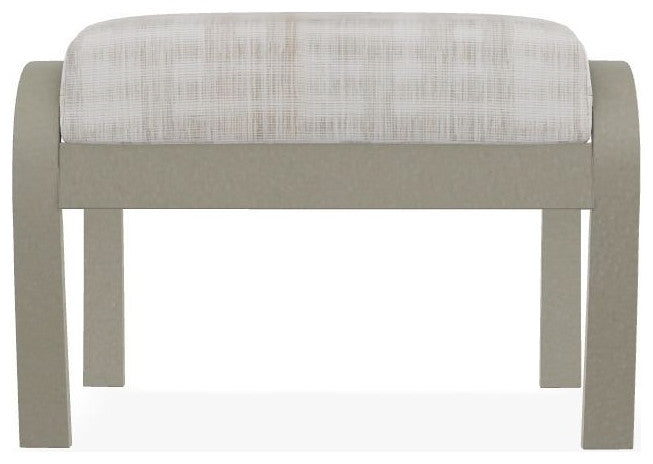 Belle Isle Cushion Outdoor Ottoman, Illusion Plaid Birch/Storm