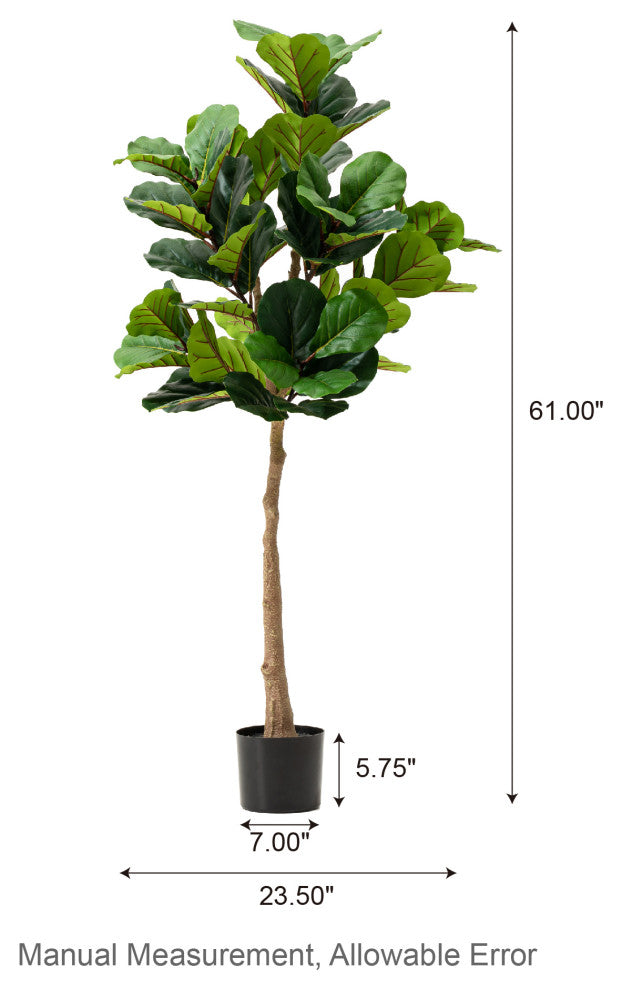 5' Faux Fiddle Leaf Fig Tree in Pot