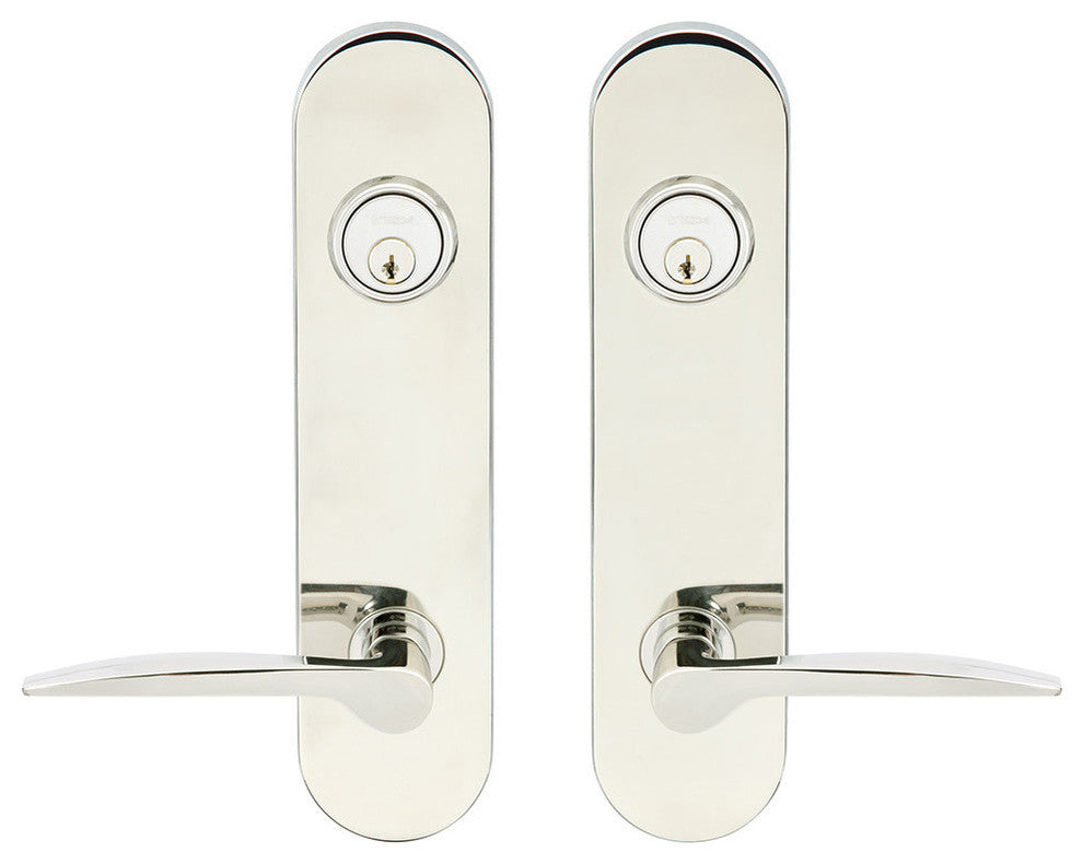 Toronto Lever, Tubular Entry, Double Cylinder, Polished Stainless Steel