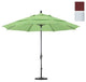 11' Matted White Collar Tilt Crank Aluminum Umbrella, Terracotta Olefin