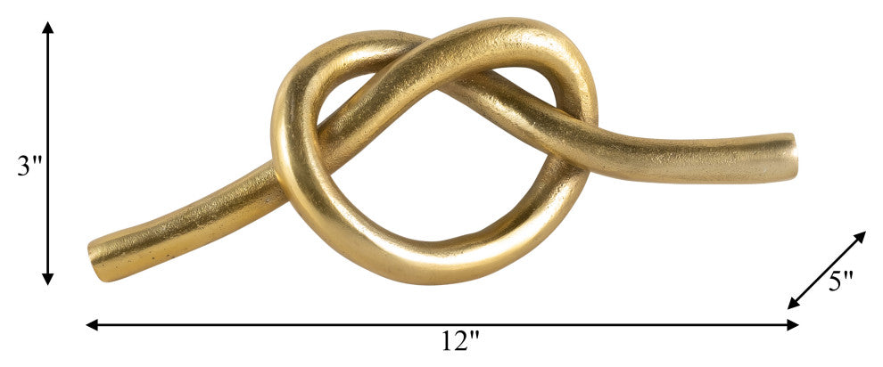 Metal, 12", Single Knot Deco, Gold