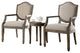Kourtney Accent Arm Chair and Table Set, Antique-Style Natural, 3-Piece Set