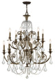 Crystorama 5119-EB-CL-MWP, 12-Light Chandelier, English Bronze