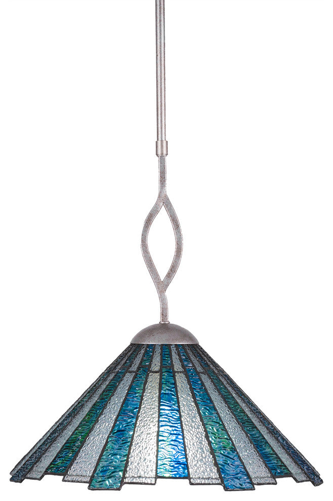 Pendants, 16" Sea Ice Art Glass