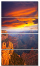 Colorful Grand Canyon At Sunset, Landscape Canvas Art, 28"x48", 4 Panels