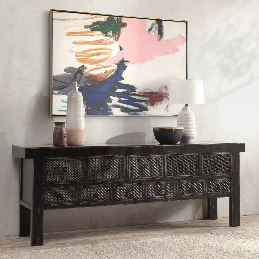 Lahey 11-Drawer Console Table by Kosas Home, Black