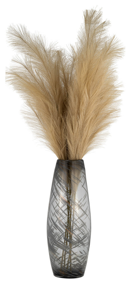 Glass, 20"H Swirl Vase, Black