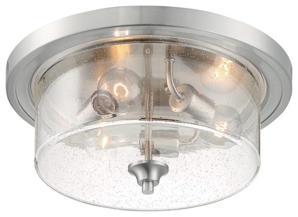 Bransel Three Light Flush Mount, Brushed Nickel