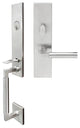 Aurora Lever, Mortise Entry Handleset, Left Hand Reverse, Satin Stainless Steel