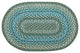 Sage, Ivory and Settlers Blue Braided Rug, 27"x45"