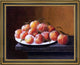 Severin Roesen Peaches with Dew in a Bowl Framed Premium Canvas Print, 20"x25"