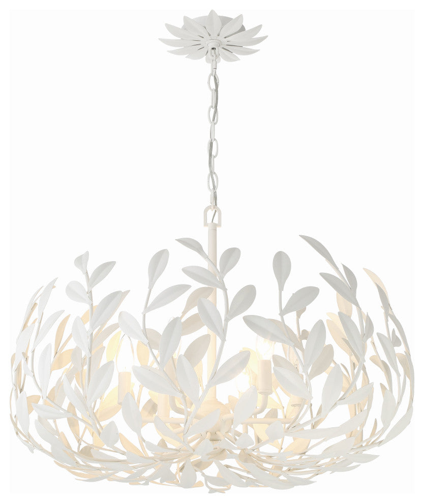 Crystorama Broche 6 Light Matte White Chandelier