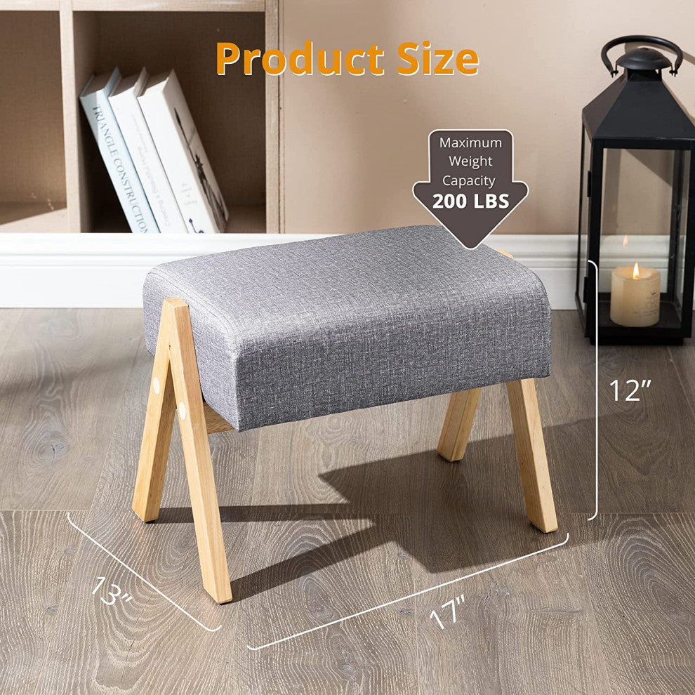 Padded Wooden Footstools and Ottoman