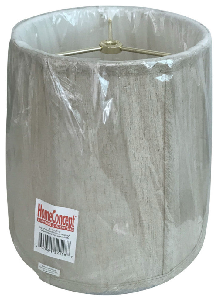 10"x12"x12" Parchment Drum Lampshade, Textured Oatmeal
