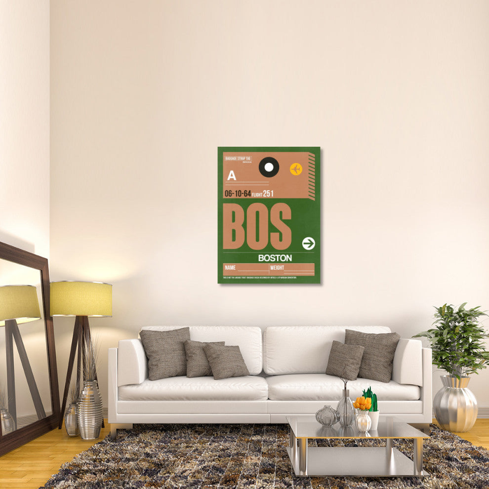 "BOS Boston Luggage Tag 1" Fine Art Print