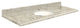 Quartz 61"x22" Vanity Top, 8" Contour, Carmel, White Bowl