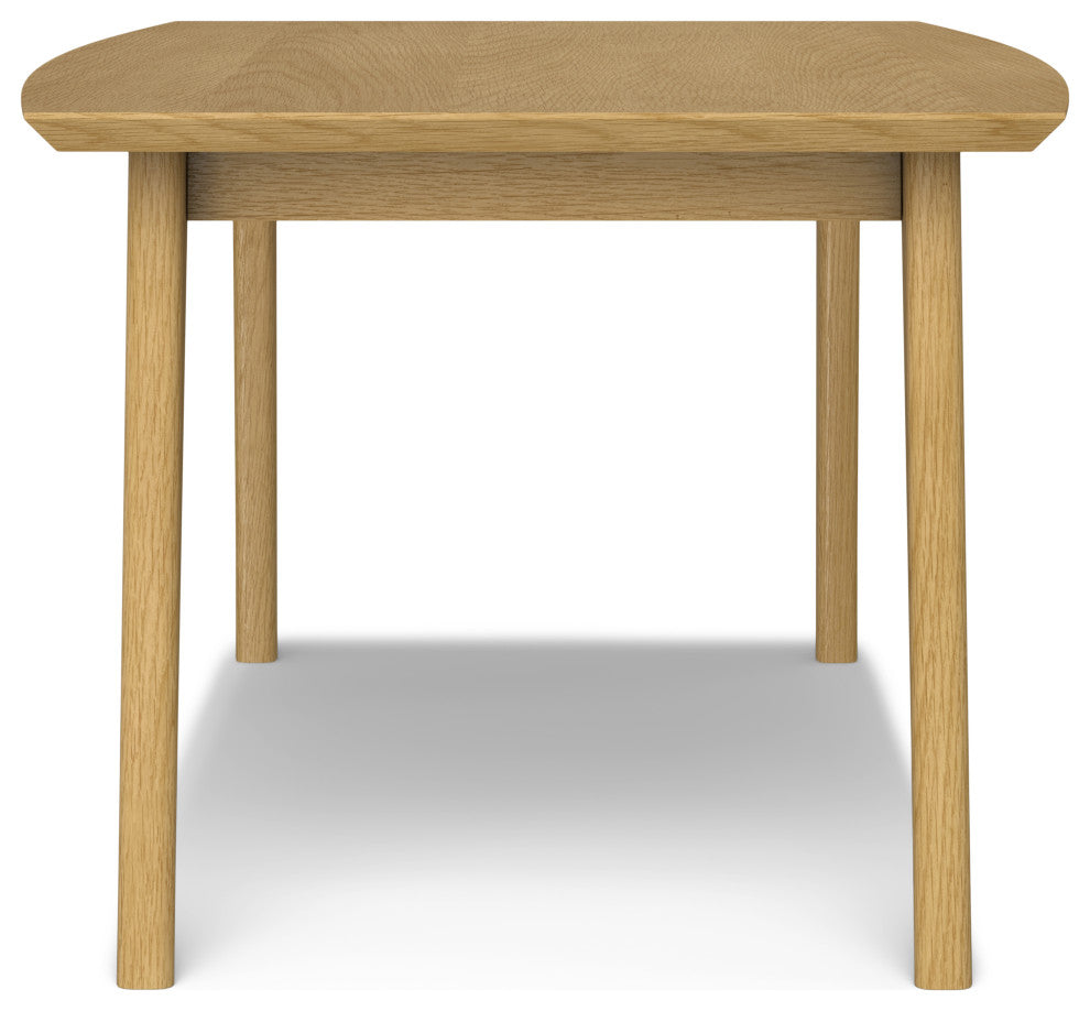 Draper Solid Wood Mid Century Rectangle Dining Table, Oak Veneer