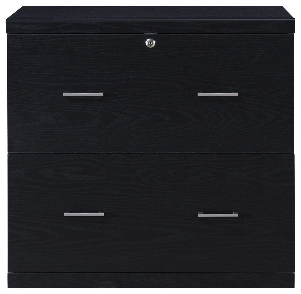 Alpine 2-Drawer Lateral File With Lockdowel Fastening System, Black Finish
