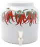 Goldwell Designs Red Chili Pepper Design Water Dispenser Crock