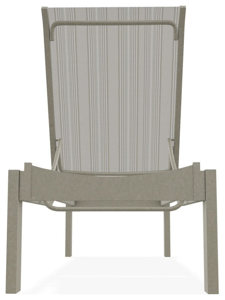 Leeward Sling Stackable Outdoor Chaise Lounge, Harbor/Storm