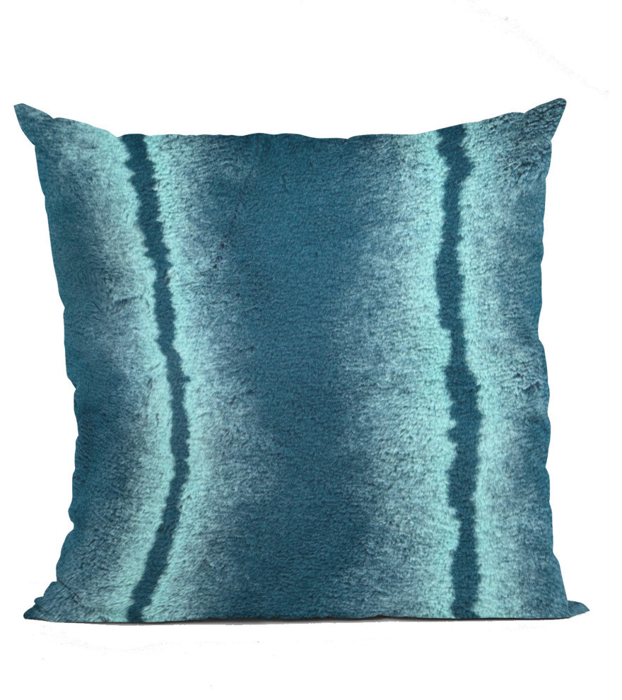 Plutus Teal Fluffy Fields Faux Fur Luxury Throw Pillow, Teal, 20" x 26" Standard