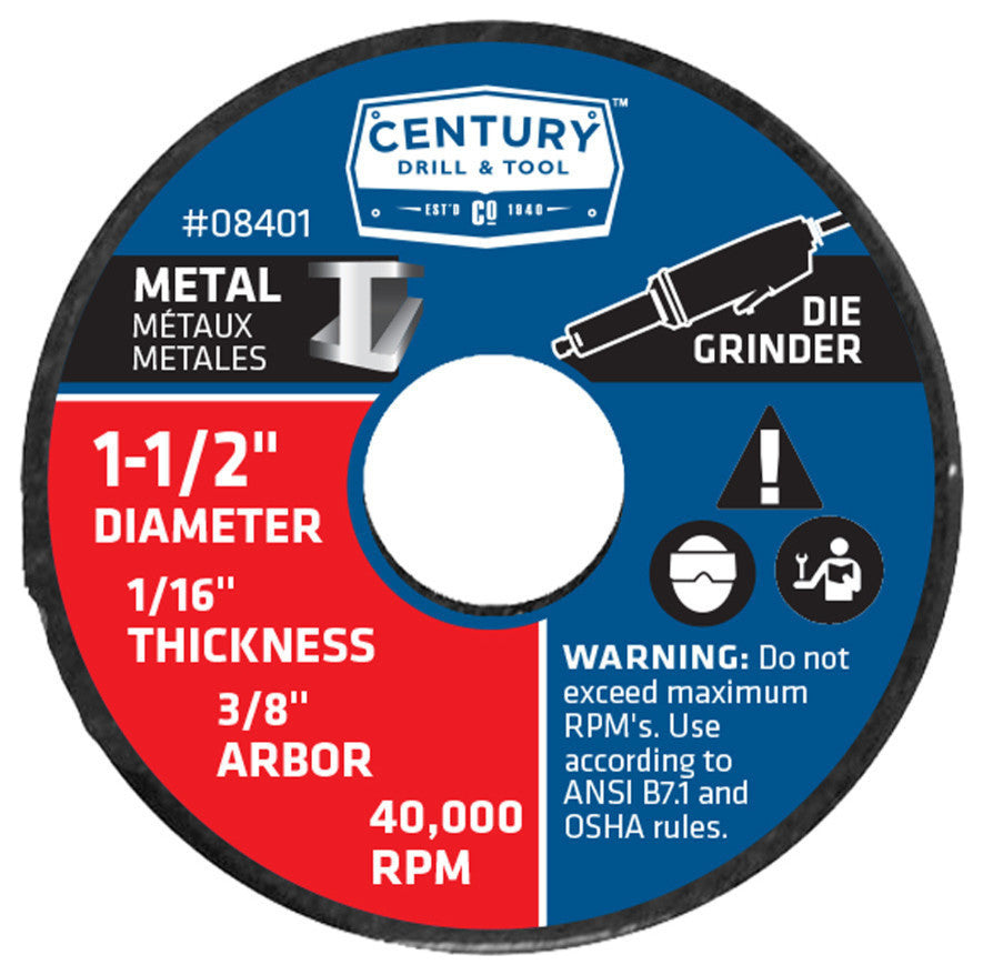 Type 1A Thin Metal Cutting Wheel, 1-1/2"x0.06"x1-1/2"