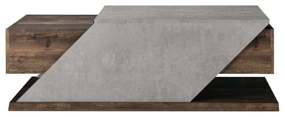 Furniture of America Menster Modern Wood Storage Coffee Table in Reclaimed Oak