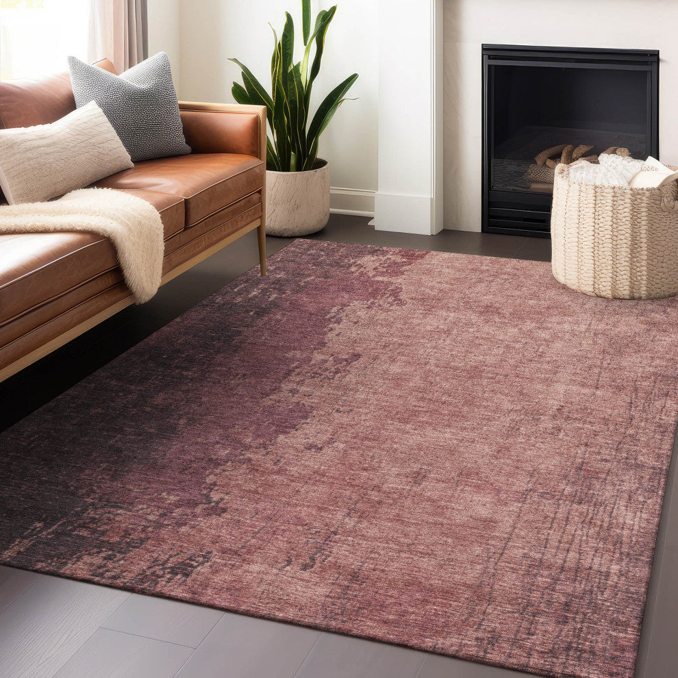 Machine Washable Indoor/Outdoor Chantille ACN1904 Coral 8' x 10' Rug
