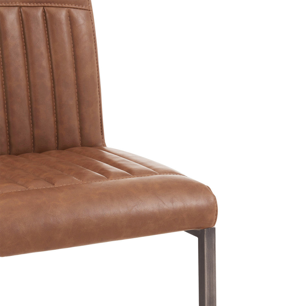 Ronan Bar/ Counter Stool, Set of 2, Antique Cigar Brown, Counter Stool, Faux Leather