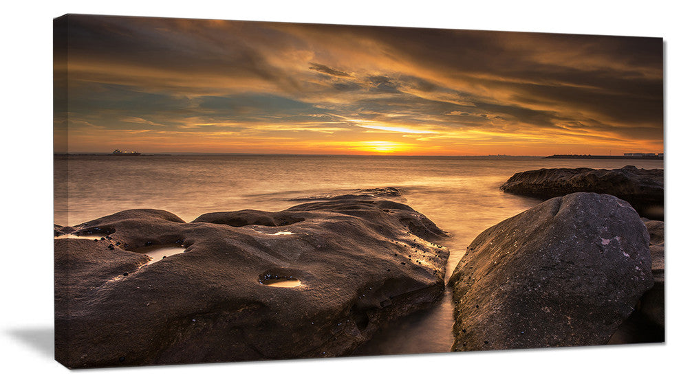 "Rocky La Perouse Beach in Sydney" Seashore Canvas Print, 40"x20"