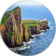 Rocky Ocean Coastline Scotland, Photo Round Wall Art, 23"